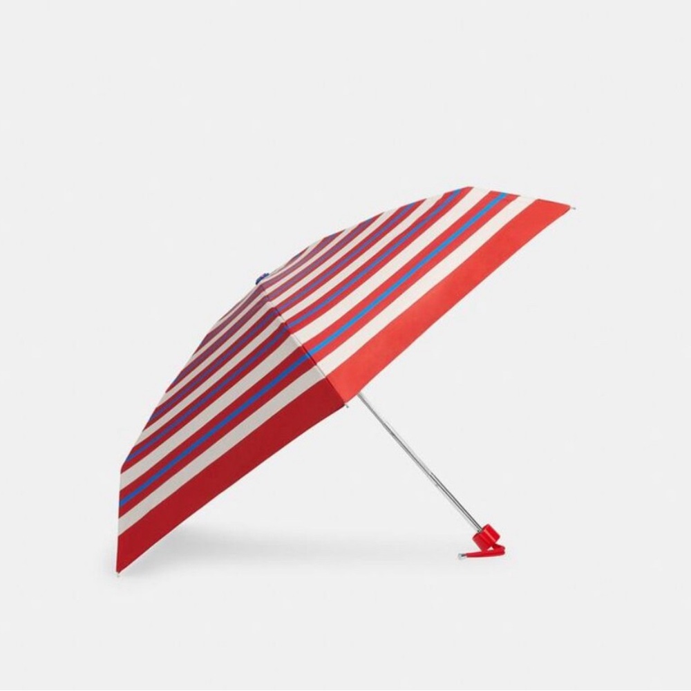 Last one! NWT Coach Outlet Uv Protection Mini Umbrella In Stripe Print